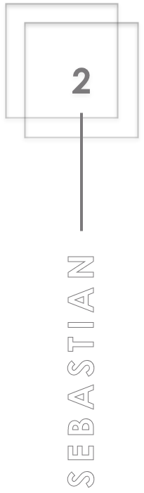 2 section element for the mobile with the text Sebastian.
